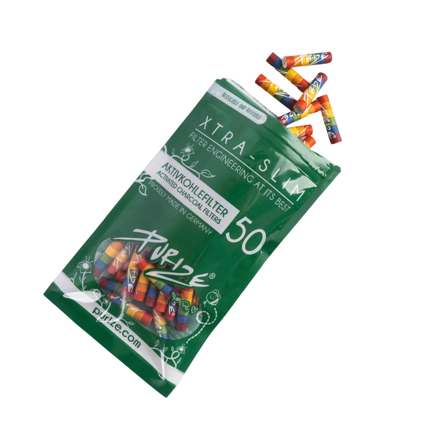 PURIZE® | Xtra Slim Aktivkohlefilter Diversity (50Stk.)