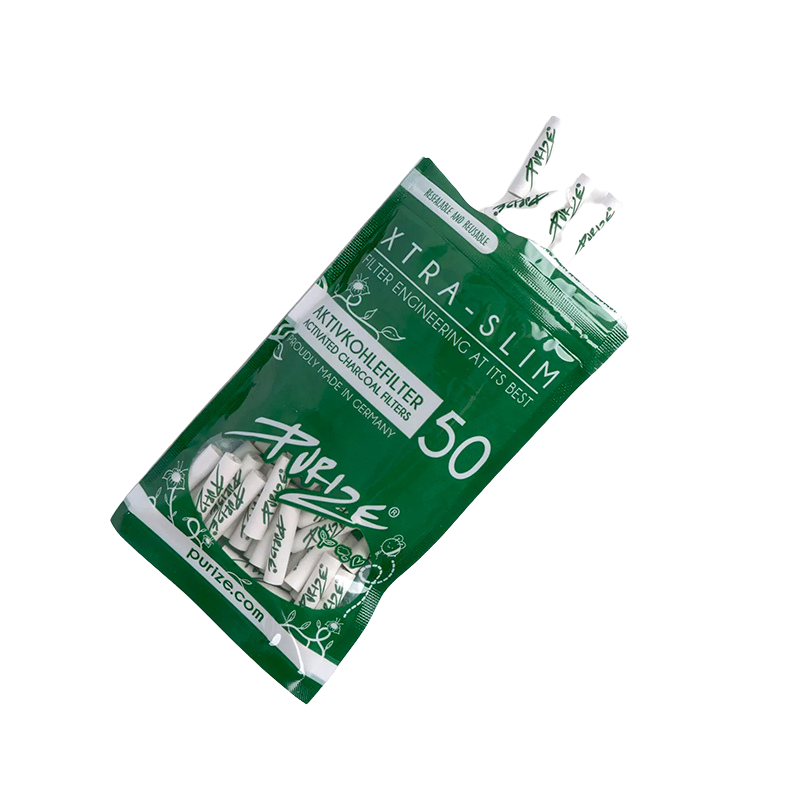 PURIZE® | Xtra Slim Aktivkohlefilter WHITE (50Stk.)